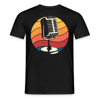 Microphone, Comedian, Stand-Up Comedy - Men's T-Shirt - black - Front - AI Model Male 178 light (178cm)