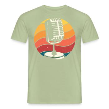Microphone, Comedian, Stand-Up Comedy - Men's T-Shirt - sage - Front - AI Model Male 178 light (178cm)