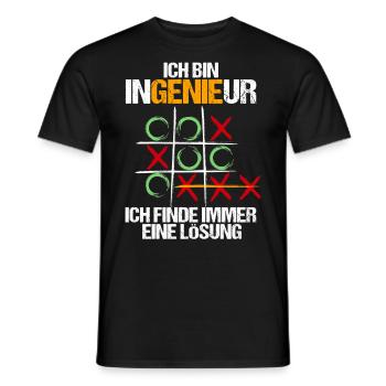 Ingenieur, Ich finde immer eine Lösung - Männer T-Shirt - Schwarz - Vorne - AI Model Male 178 light (178cm)