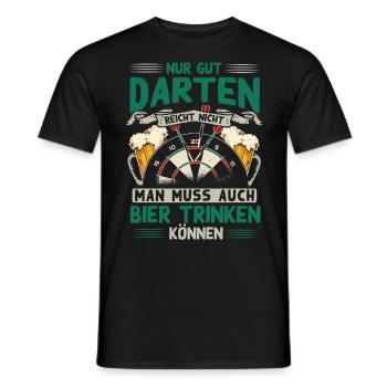 Darten, Dart, Dartpfeil, Darter - Männer T-Shirt - Schwarz - Vorne - AI Model Male 178 light (178cm)
