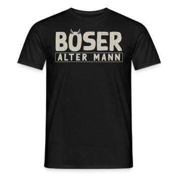 Evil old man, - Men's T-Shirt - black - Front - AI Model Male 178 light (178cm)