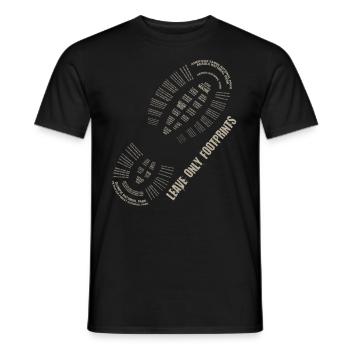 Ne laissez que des empreintes de pas, amoureux de la nature - T-shirt homme - noir - Devant - AI Model Male 178 light (178cm)