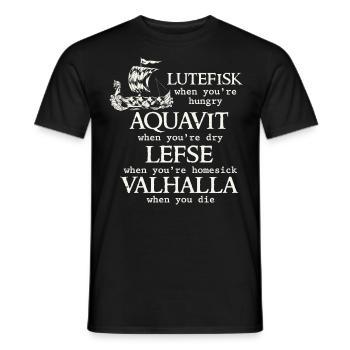 Scandinavian Poe, Viking, Lutefisk - Men's T-Shirt - black - Front - AI Model Male 178 light (178cm)