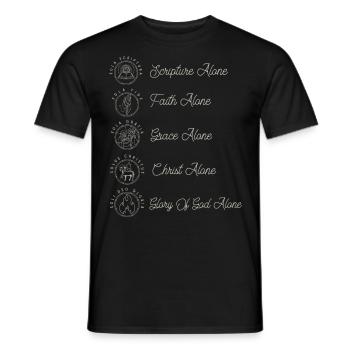 Sola Scriptura Protestant Reformation 5 Solas - Men's T-Shirt - black - Front - AI Model Male 178 light (178cm)
