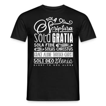 5 Solas, Protestant Christian Reformation - Men's T-Shirt - black - Front - AI Model Male 178 light (178cm)
