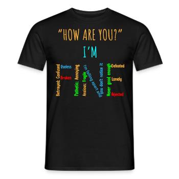 Bewusstsein Für Psychische Gesundheit, es geht gut - Männer T-Shirt - Schwarz - Vorne - AI Model Male 178 light (178cm)