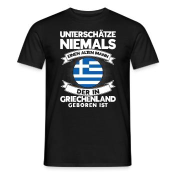 Grieche Griechen Griechenland Geschenk - Männer T-Shirt - Schwarz - Vorne - AI Model Male 178 light (178cm)