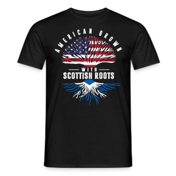 Cultivé aux États-Unis, racines écossaises - T-shirt homme - noir - Devant - AI Model Male 178 light (178cm)