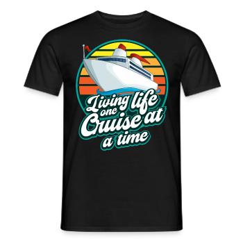 Croisière, navires, vacances sur un navire - T-shirt homme - noir - Devant - AI Model Male 178 light (178cm)