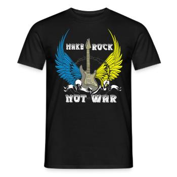 Make Rock not War - Männer T-Shirt - Schwarz - Vorne - AI Model Male 178 light (178cm)