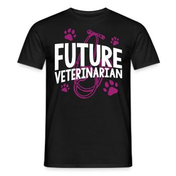 Future veterinarian, veterinarian - Men's T-Shirt - black - Front - AI Model Male 178 light (178cm)