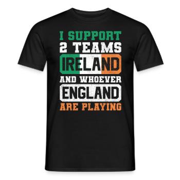 Irland, England, Rugby - Männer T-Shirt - Schwarz - Vorne - AI Model Male 178 light (178cm)