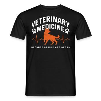 Médecine vétérinaire, les gens de Bacause sont dégoûtants - T-shirt homme - noir - Devant - AI Model Male 178 light (178cm)