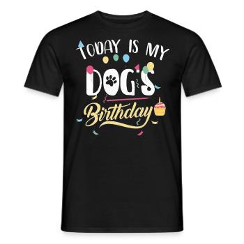 Aujourd’hui, c’est l’anniversaire de mon chien, propriétaire du chien - T-shirt homme - noir - Devant - AI Model Male 178 light (178cm)