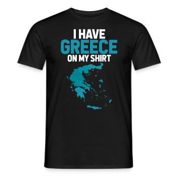 Ich Habe Griechenland Auf Meinem Hemd - Männer T-Shirt - Schwarz - Vorne - AI Model Male 178 light (178cm)
