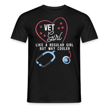 Veterinarian girl, veterinarian - Men's T-Shirt - black - Front - AI Model Male 178 light (178cm)