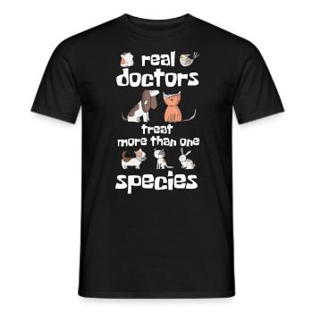 Veterinarian girl, veterinarian - Men's T-Shirt - black - Front - AI Model Male 178 light (178cm)