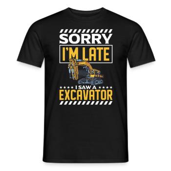 Baufahrzeug Arbeiter Bagger - Männer T-Shirt - Schwarz - Vorne - AI Model Male 178 light (178cm)