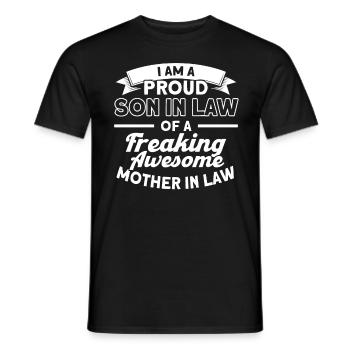 Proud son-in-law of a mother-in-law - Men's T-Shirt - black - Front - AI Model Male 178 light (178cm)