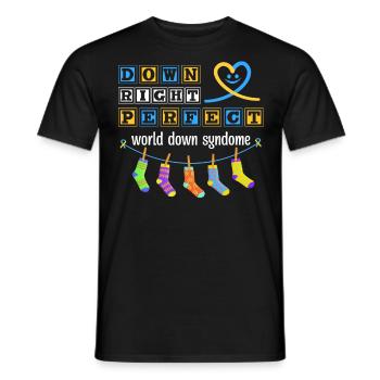 Parfait droit, syndrome de Down mondial - T-shirt homme - noir - Devant - AI Model Male 178 light (178cm)