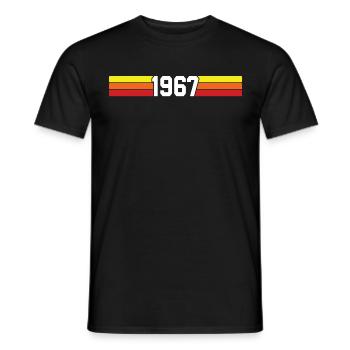 T-shirt rétro 1967 67 millésime 1967 - T-shirt homme - noir - Devant - AI Model Male 178 light (178cm)