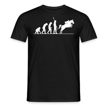 Evolution Des Reitens, Pferd, Pferde - Männer T-Shirt - Schwarz - Vorne - AI Model Male 178 light (178cm)