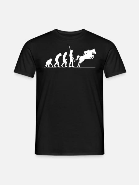 Evolution Des Reitens, Pferd, Pferde - Männer T-Shirt - Schwarz