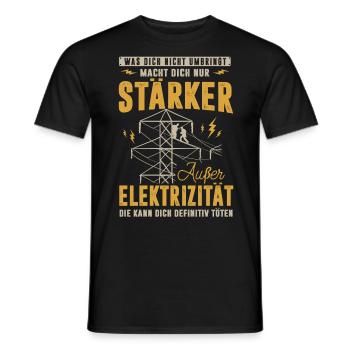 Elektriker, Elektrizität kann dich töten - Männer T-Shirt - Schwarz - Vorne - AI Model Male 178 light (178cm)