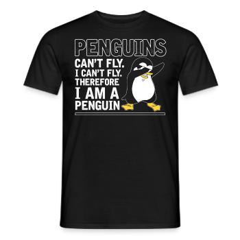 Pinguine können nicht fliegen, ich bin ein Pinguin - Männer T-Shirt - Schwarz - Vorne - AI Model Male 178 light (178cm)