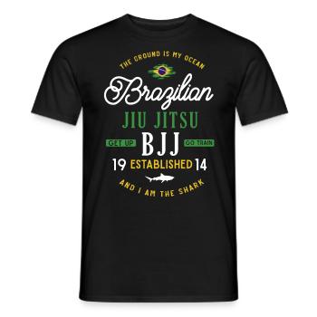 BJJ Jiu Jitsu Brésilien - T-shirt homme - noir - Devant - AI Model Male 178 light (178cm)