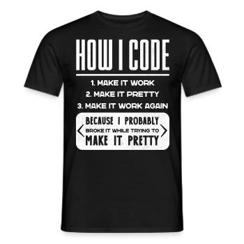 Programmeur, Code, Nerd, Programmation - T-shirt homme - noir - Devant - AI Model Male 178 light (178cm)