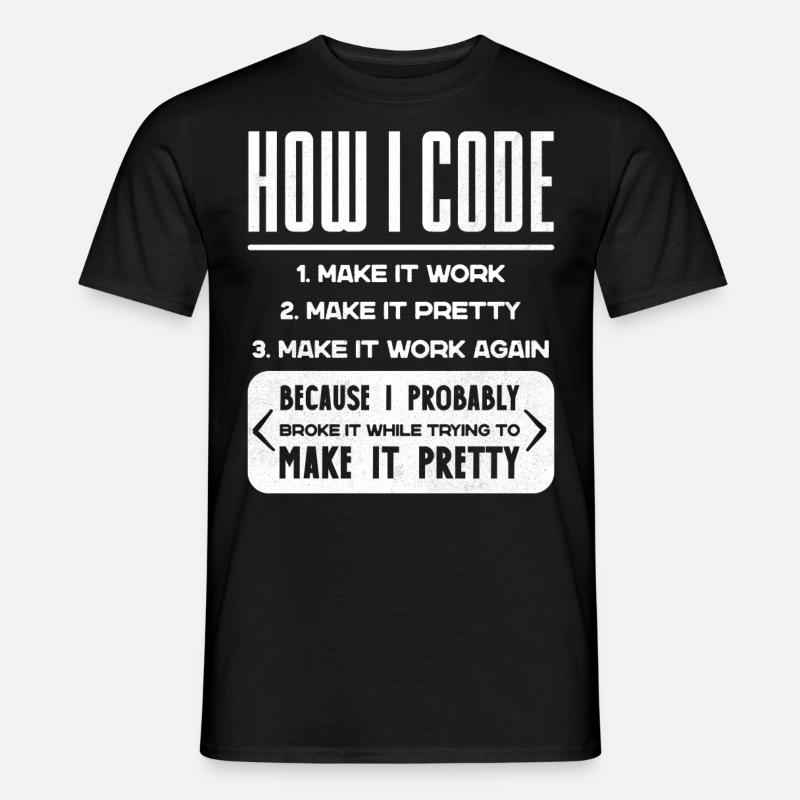 Programmeur, Code, Nerd, Programmation - T-shirt homme - noir