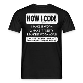 Programmierer, Code, Nerd, Programmierung - Männer T-Shirt - Schwarz - Vorne - AI Model Male 178 light (178cm)