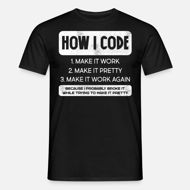 Programmeur, Code, Nerd, Programmation - T-shirt homme - noir