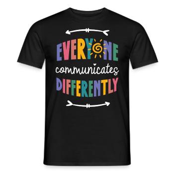 Communication sur l’autisme, sensibilisation à l’autisme - T-shirt homme - noir - Devant - AI Model Male 178 light (178cm)