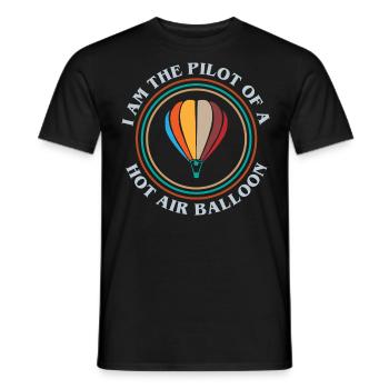 Heißluftballon, Fliegen Eines Heißluftballons - Männer T-Shirt - Schwarz - Vorne - AI Model Male 178 light (178cm)