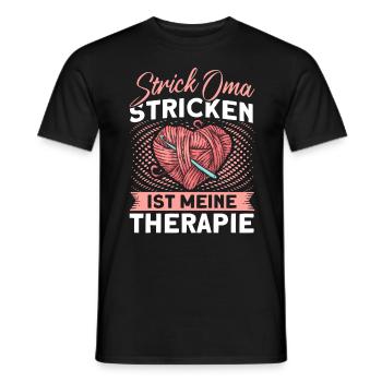 Strick Oma Stricken Ist Meine Therapie - Männer T-Shirt - Schwarz - Vorne - AI Model Male 178 light (178cm)