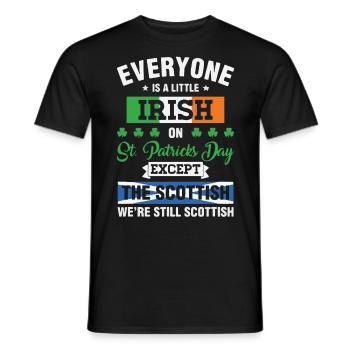 IRISH on ST. Patrick's Day Except The Scots - Men's T-Shirt - black - Front - AI Model Male 178 light (178cm)
