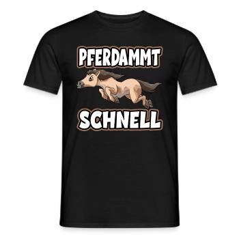 PFERDAMMT SCHNELL - Männer T-Shirt - Schwarz - Vorne - AI Model Male 178 light (178cm)