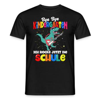 Dinosaurier Schulbeginn Schulanfänger Schulkind - Männer T-Shirt - Schwarz - Vorne - AI Model Male 178 light (178cm)