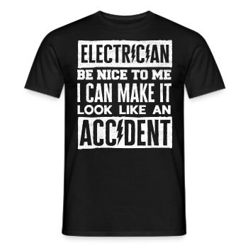 Elektriker, Wireman, Elektrizität - Männer T-Shirt - Schwarz - Vorne - AI Model Male 178 light (178cm)