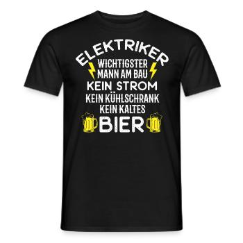 Elektriker, Elektrik - Männer T-Shirt - Schwarz - Vorne - AI Model Male 178 light (178cm)
