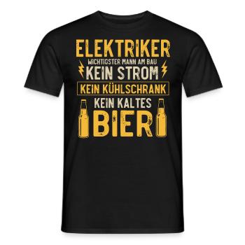 Elektriker, Elektrik - Männer T-Shirt - Schwarz - Vorne - AI Model Male 178 light (178cm)