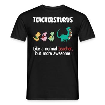 Lehrersaurus, Lehrer - Männer T-Shirt - Schwarz - Vorne - AI Model Male 178 light (178cm)