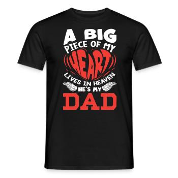 Peace of My Heart Is In Heaven, Papa Mourning - Men's T-Shirt - black - Front - AI Model Male 178 light (178cm)