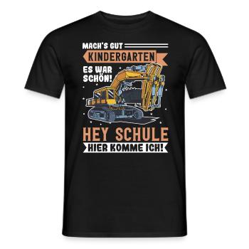 Bagger Schulbeginn Schulanfänger Schulkind - Männer T-Shirt - Schwarz - Vorne - AI Model Male 178 light (178cm)