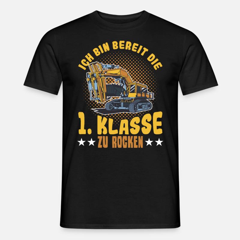 Bagger Schulbeginn Schulanfänger Schulkind - Männer T-Shirt - Schwarz
