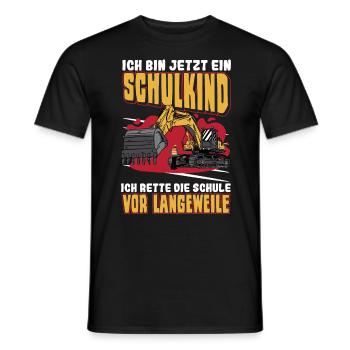 Bagger Schulbeginn Schulanfänger Schulkind - Männer T-Shirt - Schwarz - Vorne - AI Model Male 178 light (178cm)
