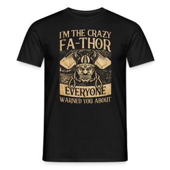 Fa-Thor Father Papa Dad - Men's T-Shirt - black - Front - AI Model Male 178 light (178cm)
