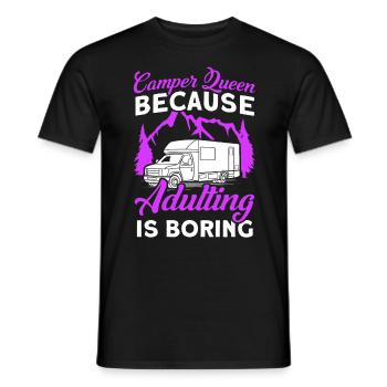 Outdoor Camper Campen Wohnwagen Camping - Männer T-Shirt - Schwarz - Vorne - AI Model Male 178 light (178cm)